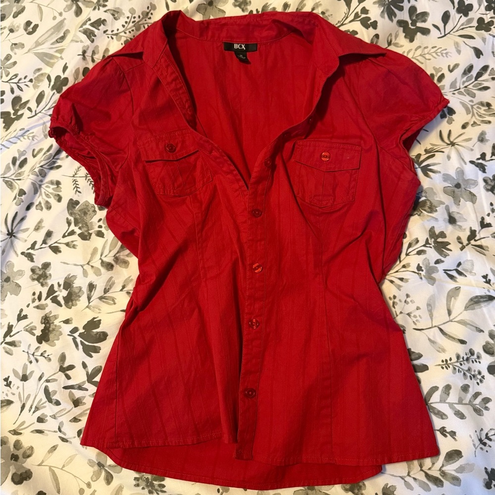 Y2K BCX Cinch Waist Blouse.